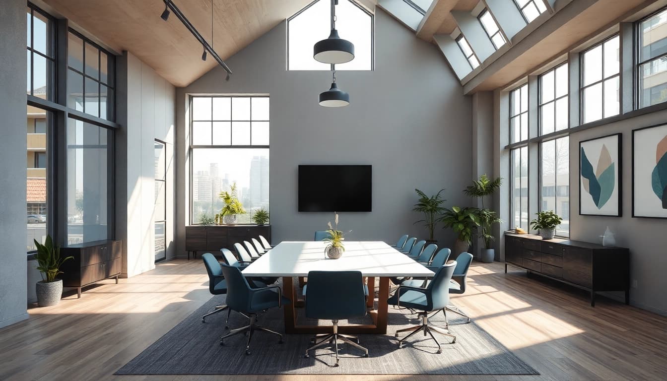 Visualisierung eines modernen Büros einer Headhunter Agentur mit stilvollem Design.