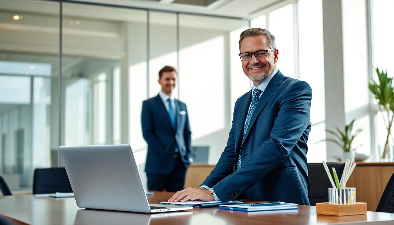 Professionelle Beratungsszene für Headhunter Ärzte in einem modernen Büro.