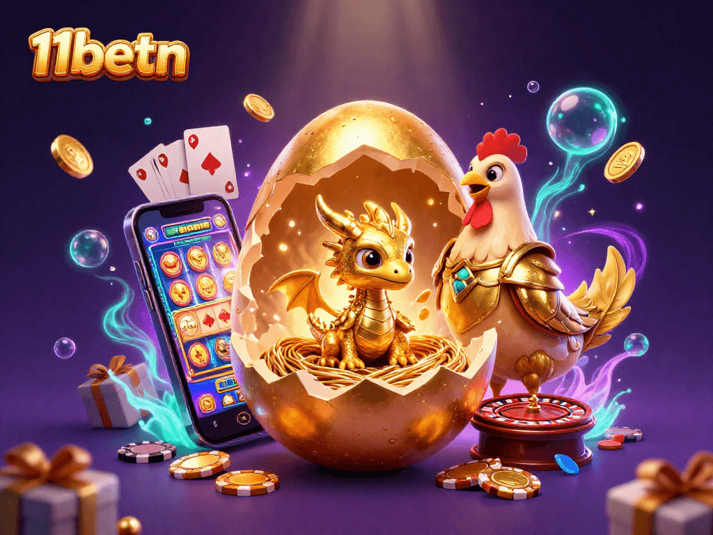 Experience thrilling moments with 11betn as you win on colorful slot games amidst a magical scene.