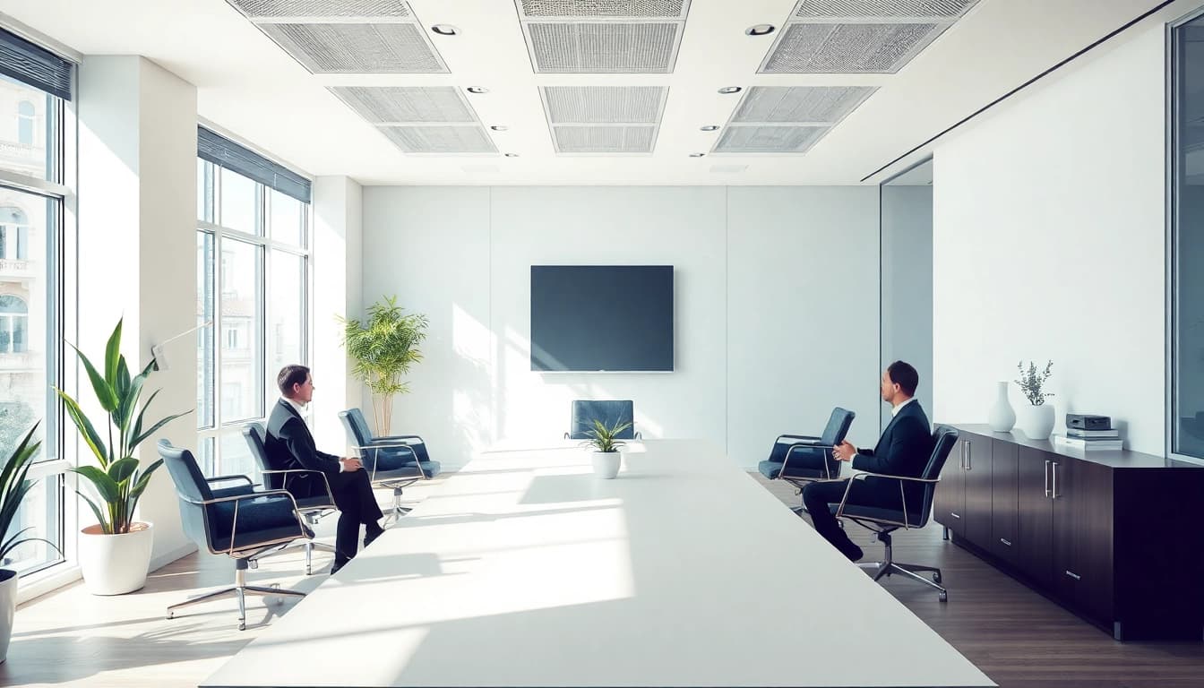 Headhunter führt diskrete Gespräche im modernen Büro, fördert berufliche Verbindungen.