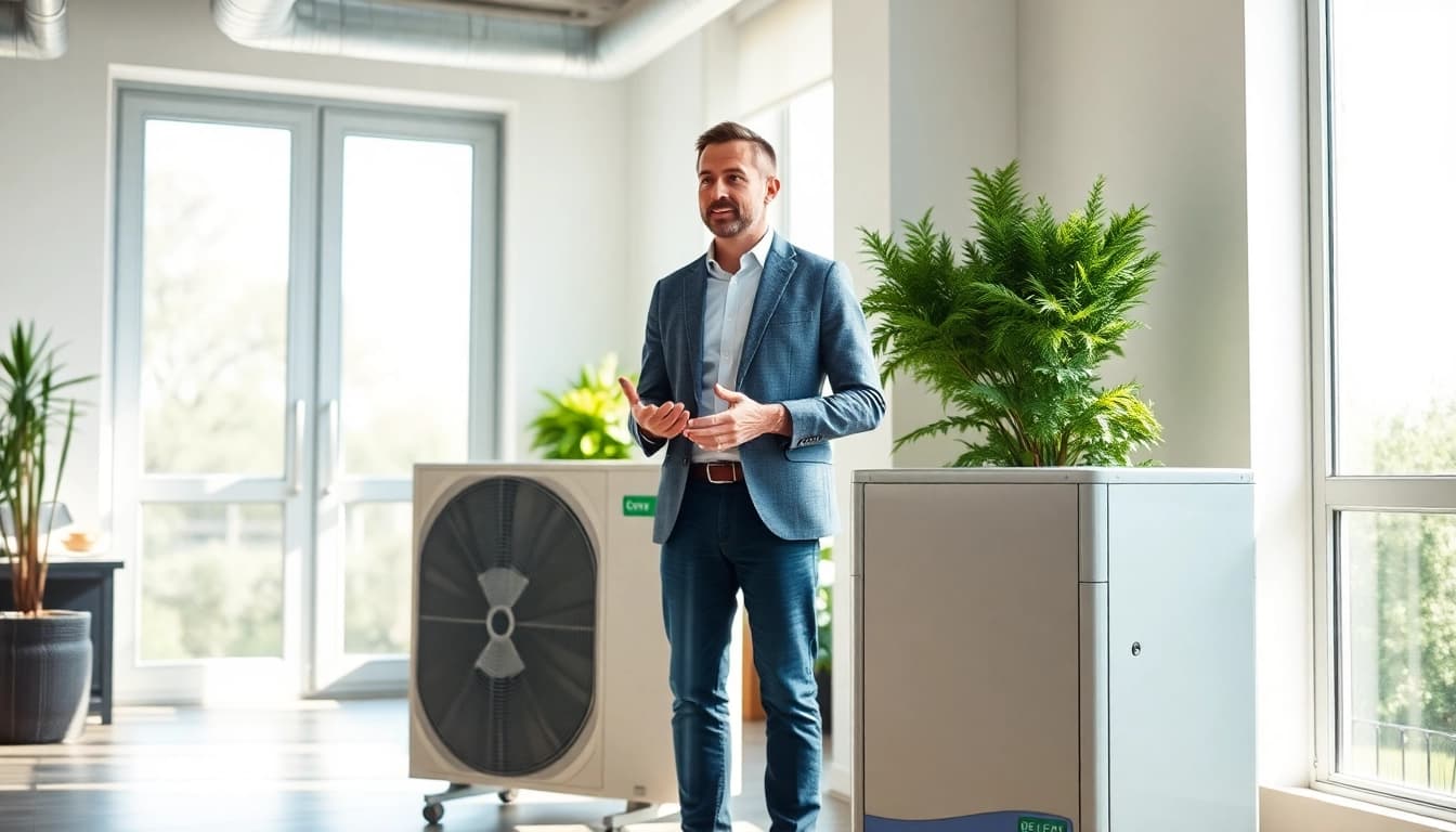 Von Ölheizung auf Wärmepumpe wechseln: Expertenberatung im modernen Büro über Heizungswechsel