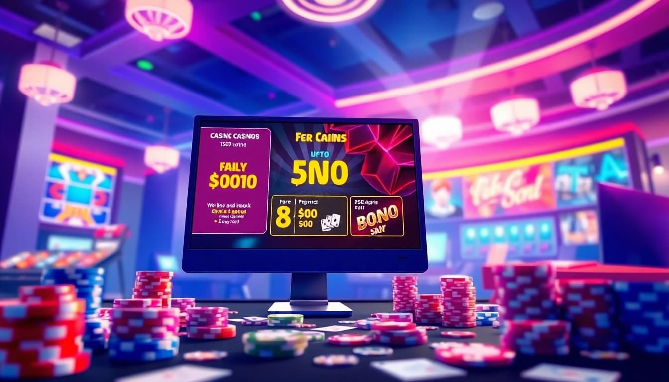Discover exciting Casino Bonus offers with vibrant graphics and engaging gameplay elements.