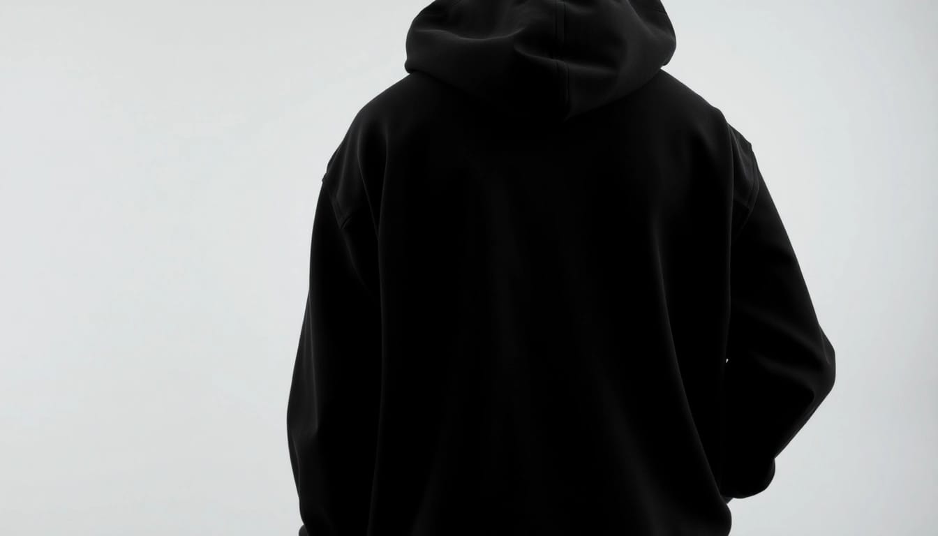 Tragen Sie einen Oversize Hoodie in Schwarz mit einzigartigen Details und komfortablem Design.