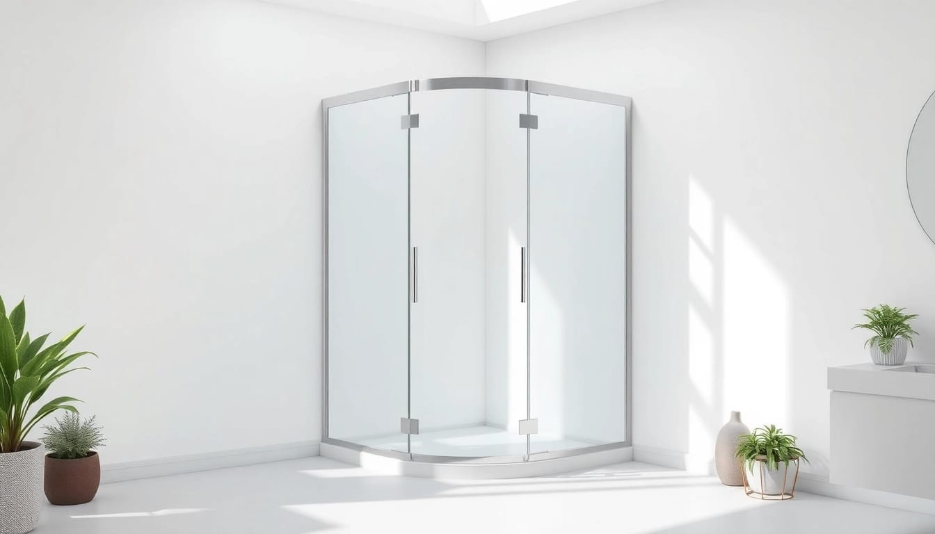 Moderne duschkabine 80x80 eckeinstieg in stilvollem Badezimmer mit eleganten Designelementen.