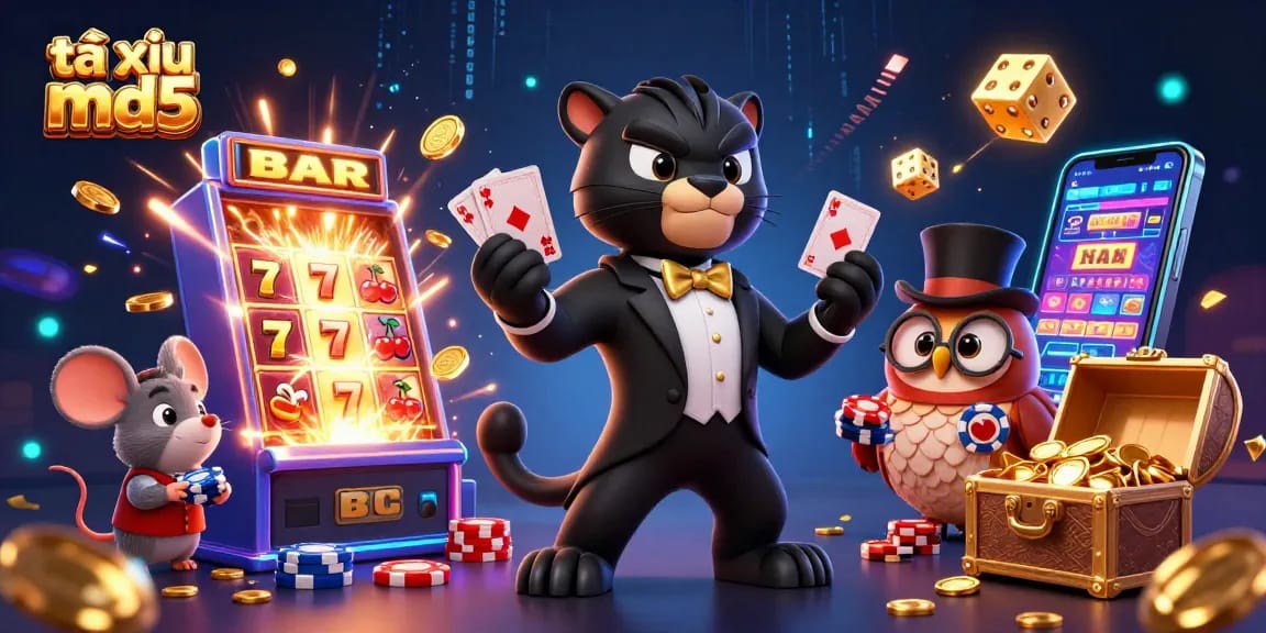 Experience thrilling gameplay in tài xỉu md5 with engaging characters and casino elements.