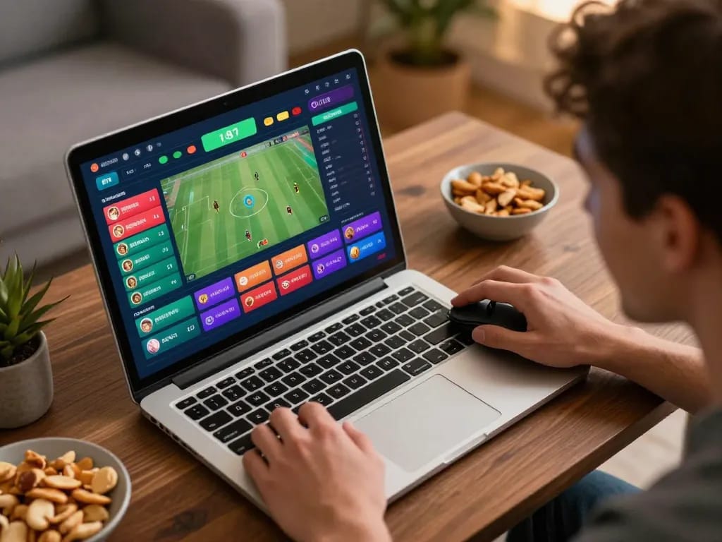 Exciting online betting experience with F168 shown on a laptop during a home sports betting session