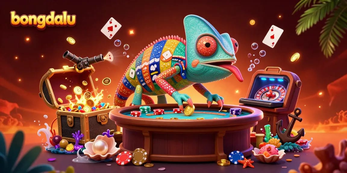Experience real-time sports betting excitement with bongdalu's dynamic chameleon casino theme.
