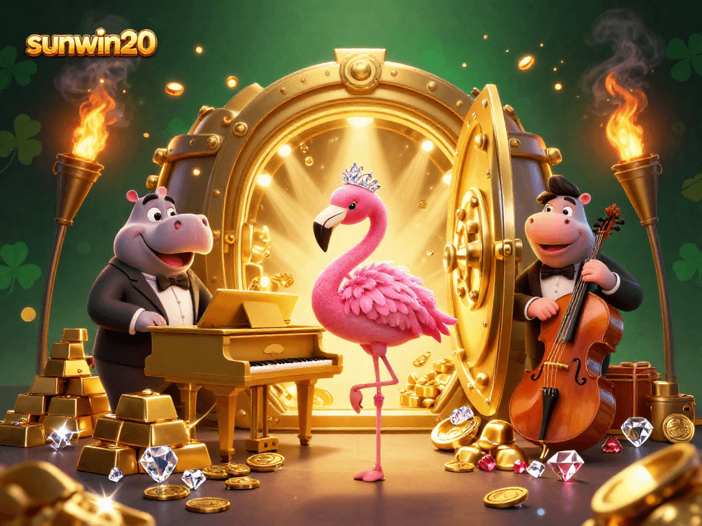 Win big at sunwin20 with vibrant cartoon characters and dynamic casino elements energizing the scene.