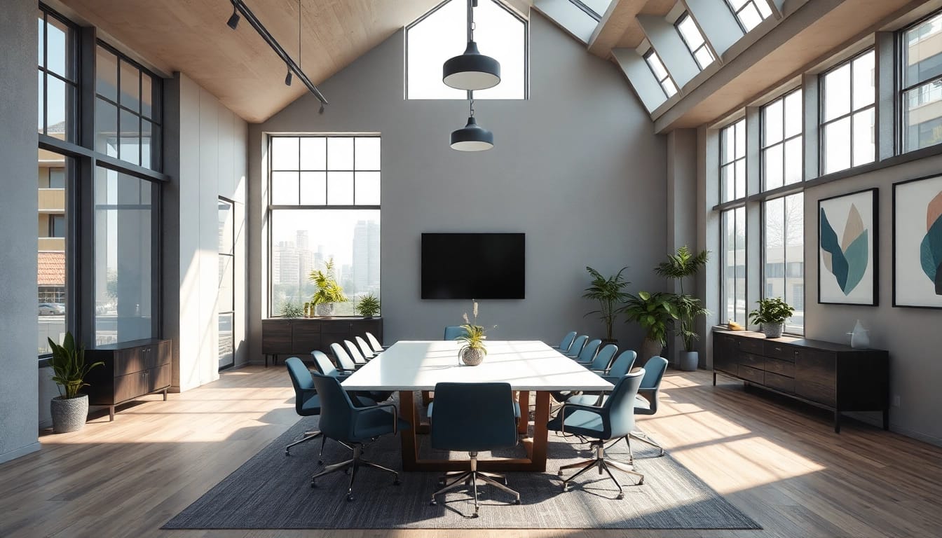 Visualisierung eines modernen Büros einer Headhunter Agentur mit stilvollem Design.