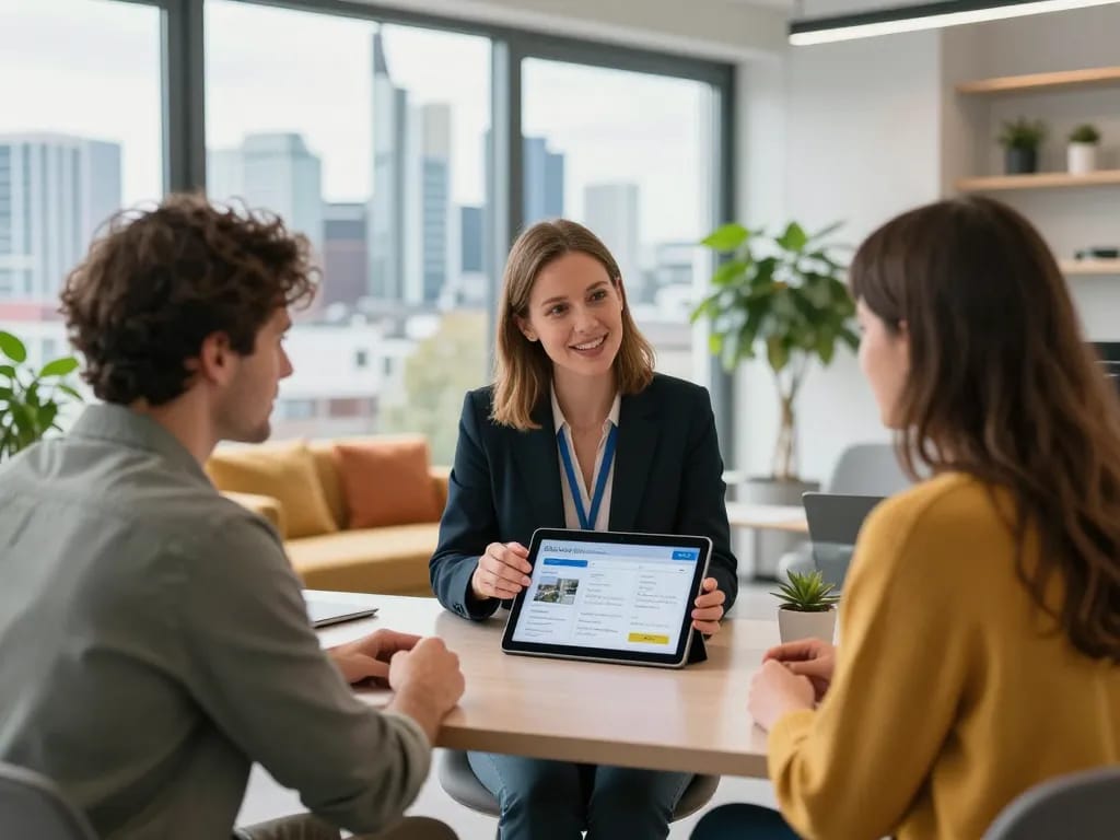 Immobilienmakler Frankfurt Preungesheim berät Kunden in modernem Büro