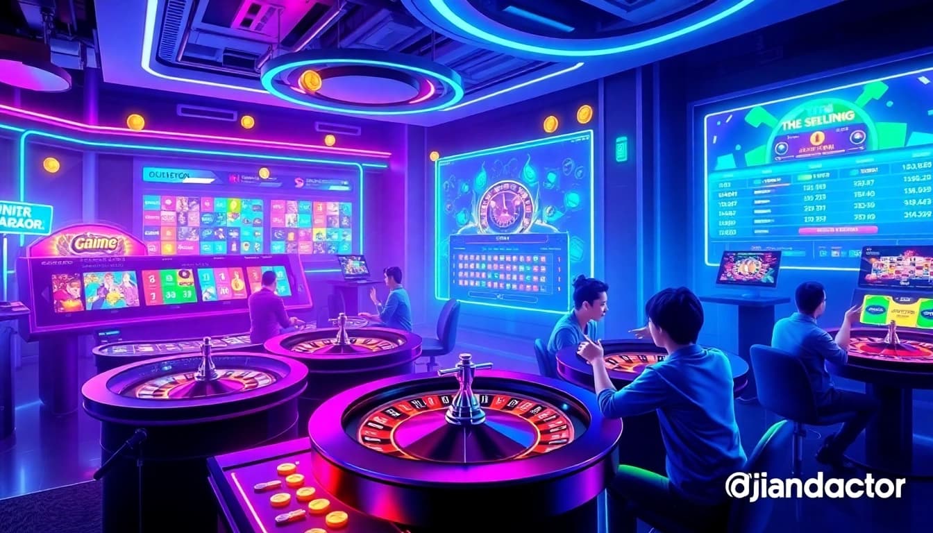 Djarumgacor online gaming environment bursting with excitement and neon colors.