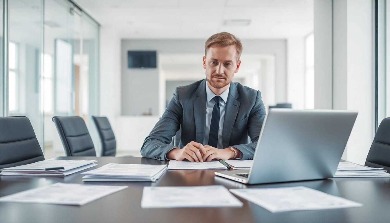 Headhunter Saarbrücken berät professionell am Tisch mit Bewerbungsunterlagen.