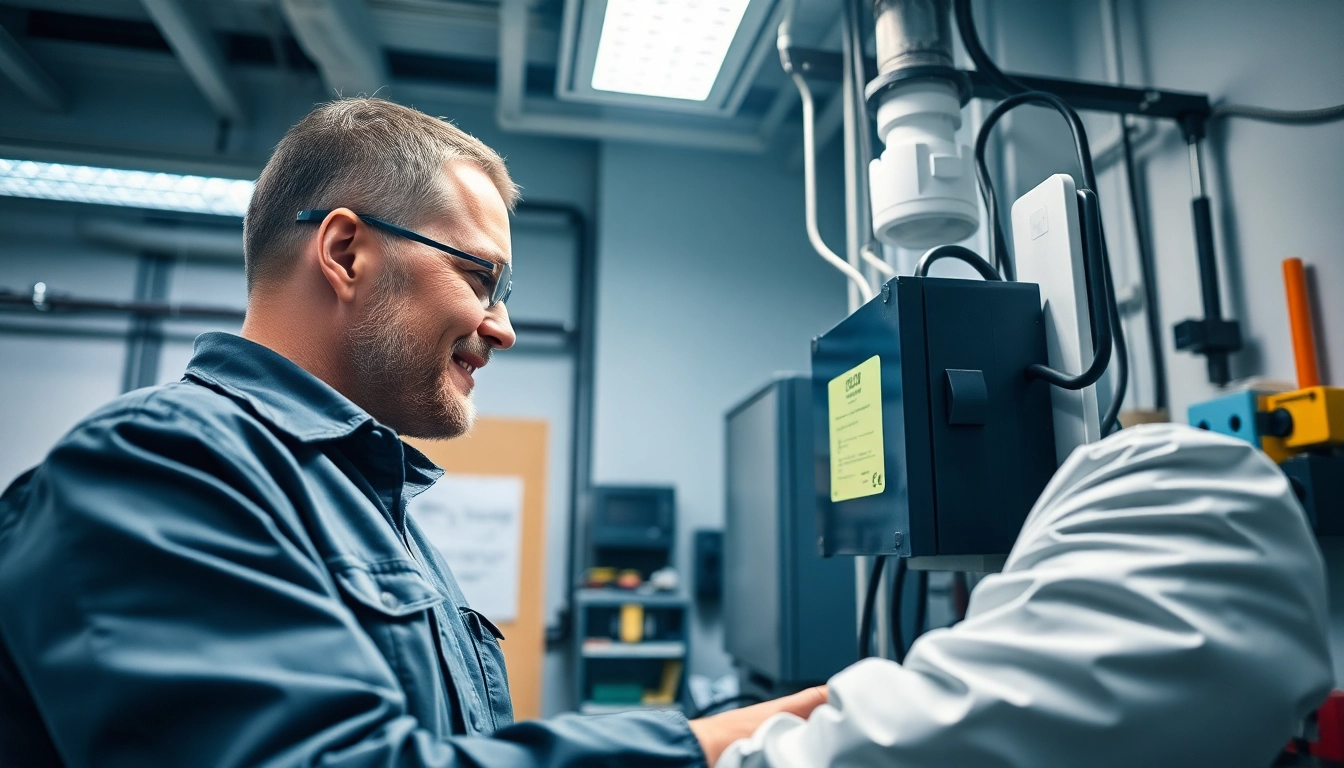 Elektriker führt eine DGUV V3 Prüfung durch, um elektrische Sicherheit zu checken.