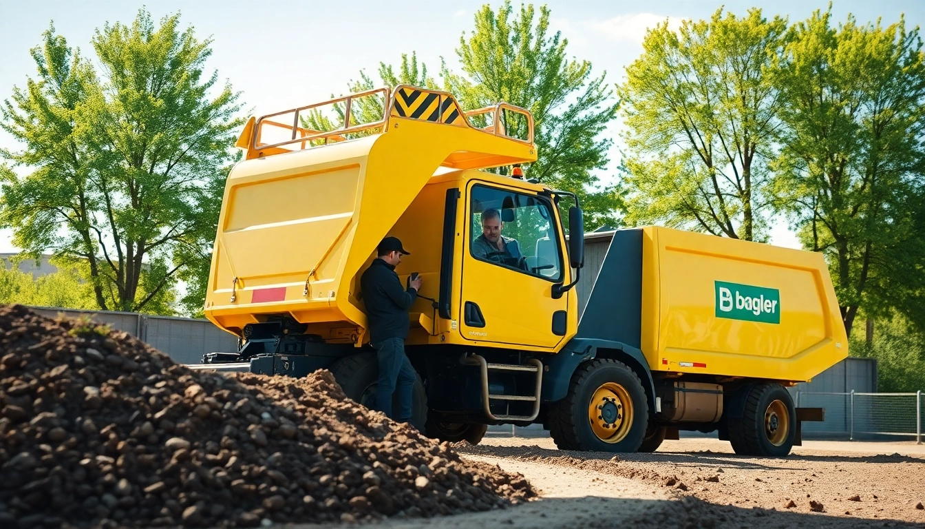 Bagger mieten Hannover: Aktiver Bagger auf einer Baustelle in Hannover hebt Erde und zeigt die Anwendungsvielfalt der Mietlösungen.