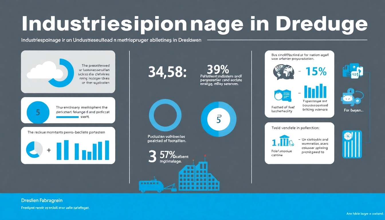 Grafik zur Industriespionage in Dresden mit Statistiken über Unternehmenssicherheit und Schutzmaßnahmen