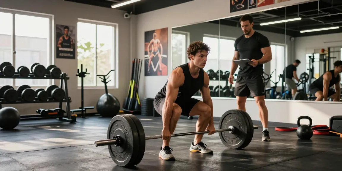Kraftsportler hebt Gewichte im Steroidshop-Fitnessstudio und zeigt intensives Fitnesstraining.