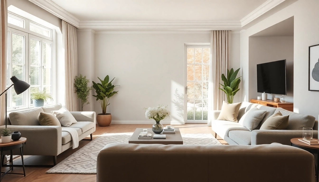 Immobilie verkaufen mit Home Staging Chiemsee: Stimmungsvolles, modern gestaltetes Wohnzimmer zur Verkaufsoptimierung.