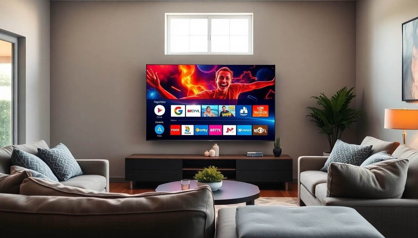 Genießen Sie mit iptv 12 monate eine lebendige Auswahl an Kanälen in einer modernen Sitzecke.
