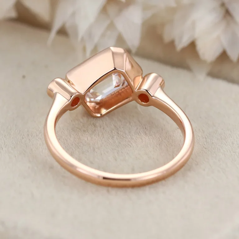 3-Stone-Bezel-Moissanite-Engagement-Ring-14K-Rose-Gold-Emerald-Cut-Art-Deco-Wedding-Ring-3