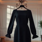 Elegantes schwarzes Minikleid mit langen Ärmeln - ideal für glamouröse Anlässe