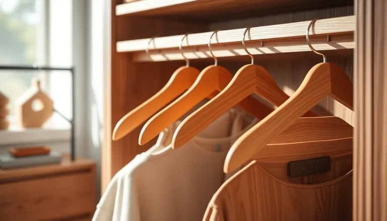 Showcase high-quality kleiderbügel made from sustainable wood, elegantly designed for your wardrobe.