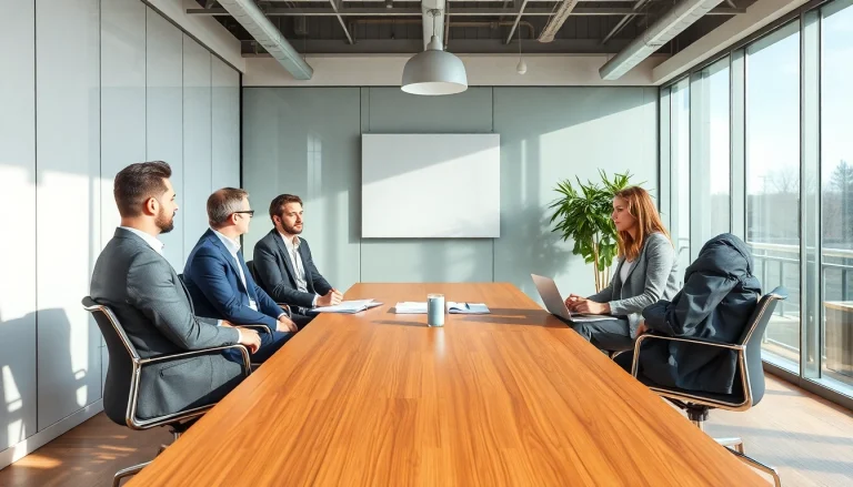 Unternehmensberatung Pflegedienst: Team in einem modernen Büro beim Strategiediskussion.