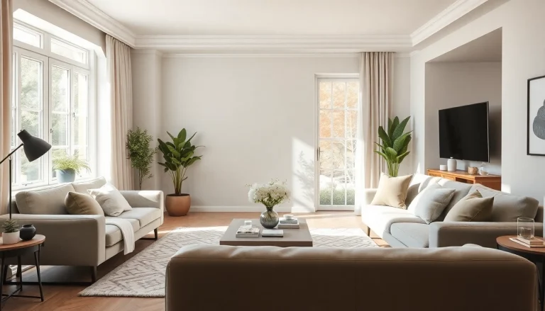 Immobilie verkaufen mit Home Staging Chiemsee: Stimmungsvolles, modern gestaltetes Wohnzimmer zur Verkaufsoptimierung.