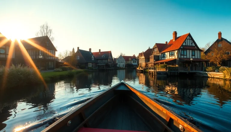 Bootsfahrt durch Giethoorn Niederlande mit atemberaubender bäuerlicher Architektur und ruhigen Wasserwegen.