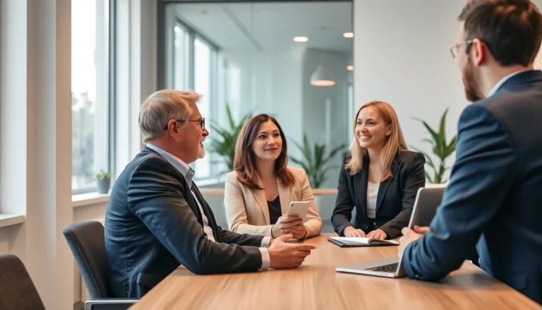 Berater diskutieren Strategien zur Beste Unternehmensberatung in einem modernen Büro.