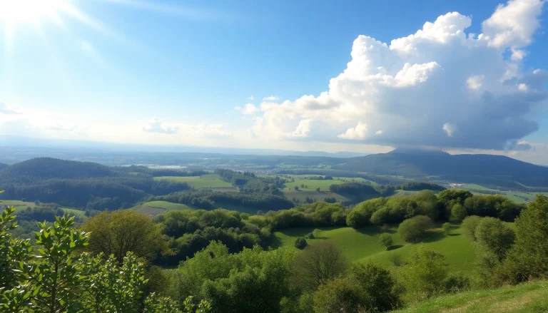 Visual representation of Klima illustrating diverse climate zones in Europe with serenity and vibrant nature.