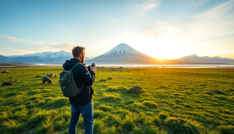 Entdecken Sie die beeindruckende Landschaft bei der Reise nach Island mit Gletschern und Wasserfällen im Sonnenuntergang.