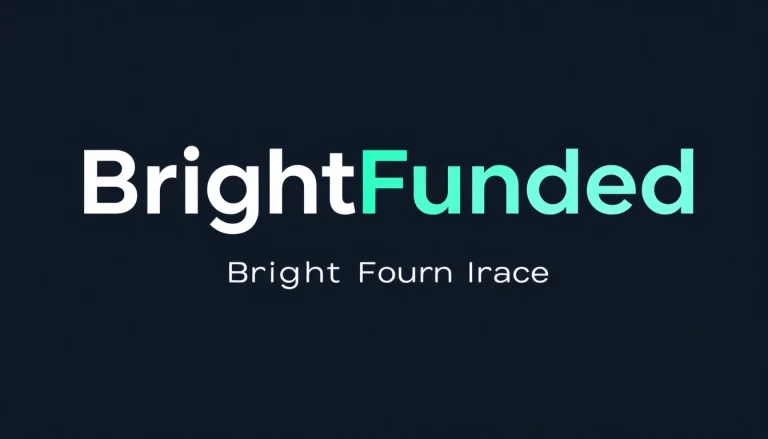 Gestalte ein einzigartiges Image für BrightFunded, das die Vision von finanzieller Freiheit symbolisiert, mit einem minimalistischen Logo und einem ansprechenden finanziellen Hintergrund.