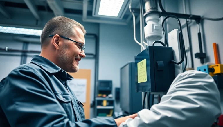 Elektriker führt eine DGUV V3 Prüfung durch, um elektrische Sicherheit zu checken.