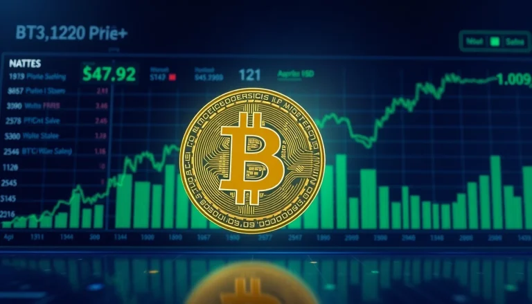 Zeigen Sie den Bitcoin Preis USD in einem futuristischen digitalen Dashboard mit Statistiken und Diagrammen.