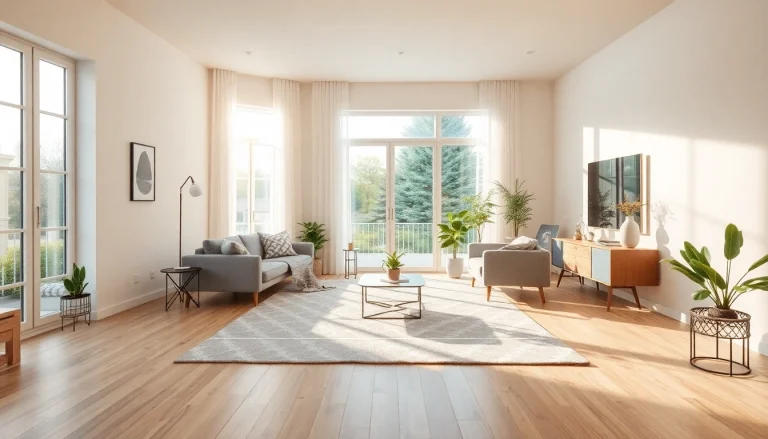 Beleuchtete Wohnräume mit harmonischer Raumgestaltung und modernen Möbeln erstellen.