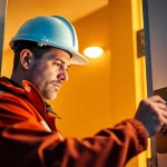 Schlüsseldienst Mannheim: Professioneller Techniker öffnet beschädigungsfrei eine Tür.