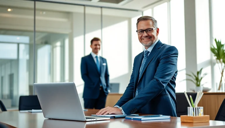 Professionelle Beratungsszene für Headhunter Ärzte in einem modernen Büro.