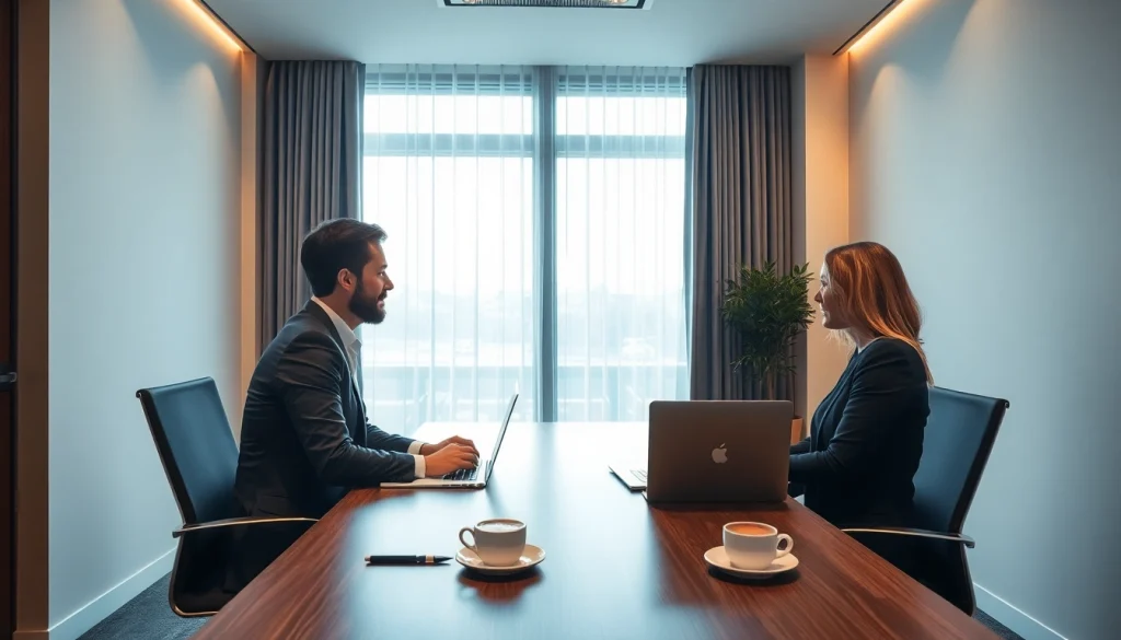 Professionelles Meeting mit einem Headhunter Berlin in einem modernen Büro.