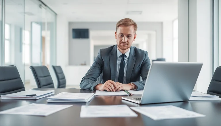 Headhunter Saarbrücken berät professionell am Tisch mit Bewerbungsunterlagen.