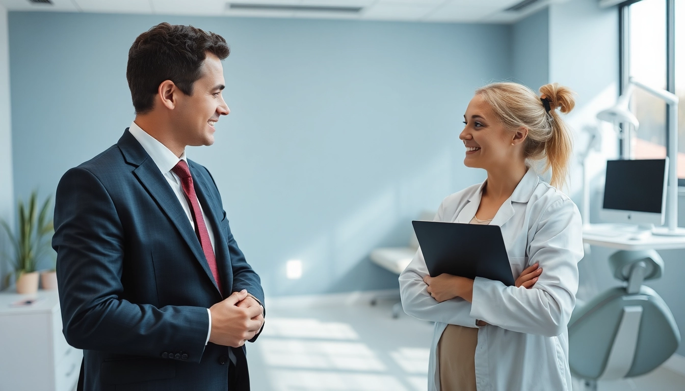 Headhunter Zahnmedizinische Fachangestellte berät professionelle Bewerber in einem modernen Büro.