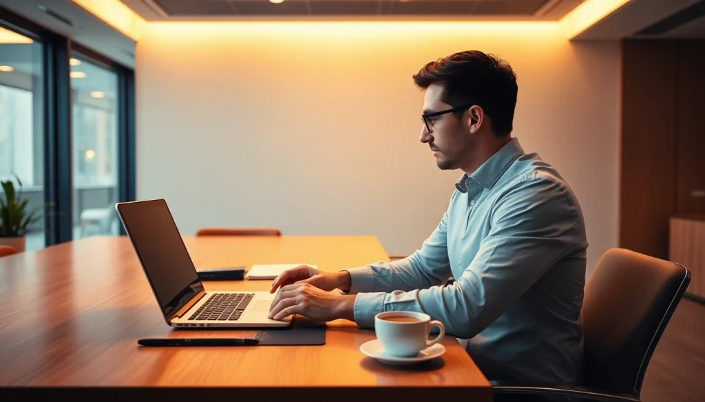Headhunter IT bei der Arbeit in einem modernen Büro, fokussiert auf die Rekrutierung