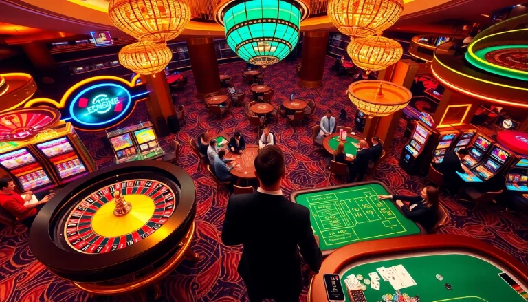 Engage in thrilling gameplay at https://king88us.com/ with vibrant casino tables and energetic players.