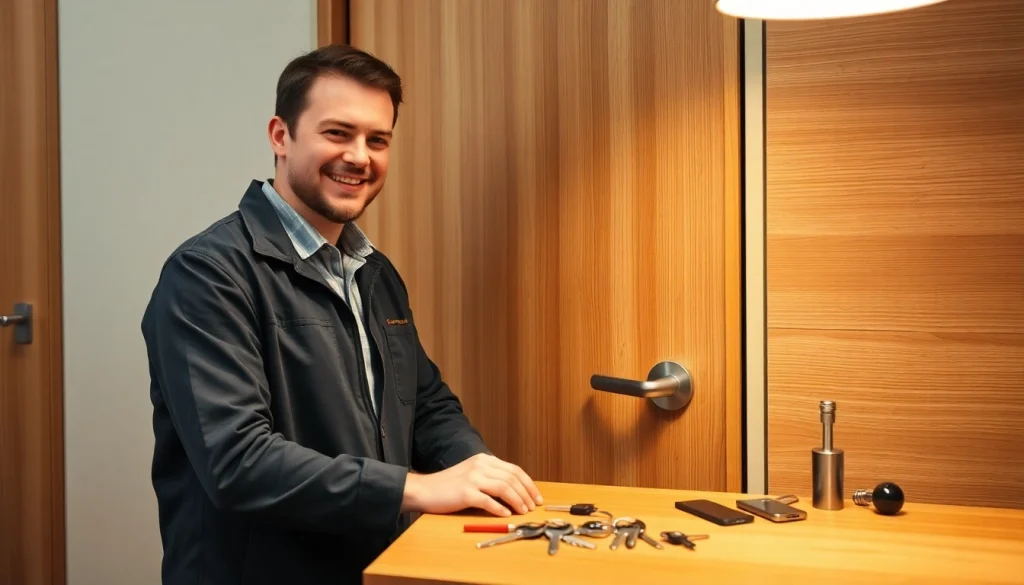 Erfahrener Schlüsseldienst Berlin-Techniker öffnet Tür professionell.