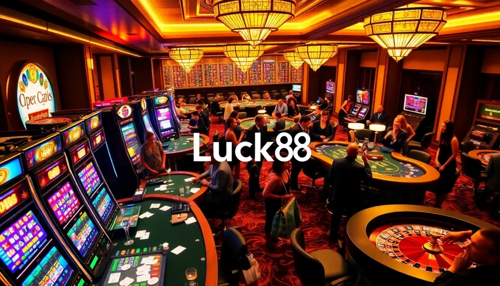 Experience luxury at the Luck8 casino with vibrant slots and engaging poker tables.