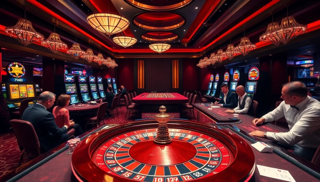 Experience high-stakes action at https://fa88.exchange/ with glamorous casino tables and roulette wheels.