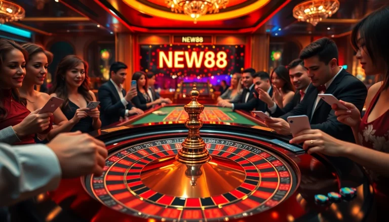 Experience the thrill of casino gaming with new 88 at a vibrant roulette table.