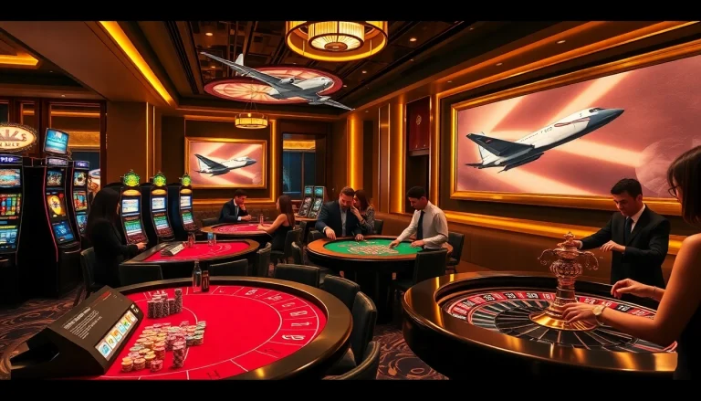 Participants enjoying a luxurious gambling experience at DH 88 casino tables with vibrant colors and intense gameplay.