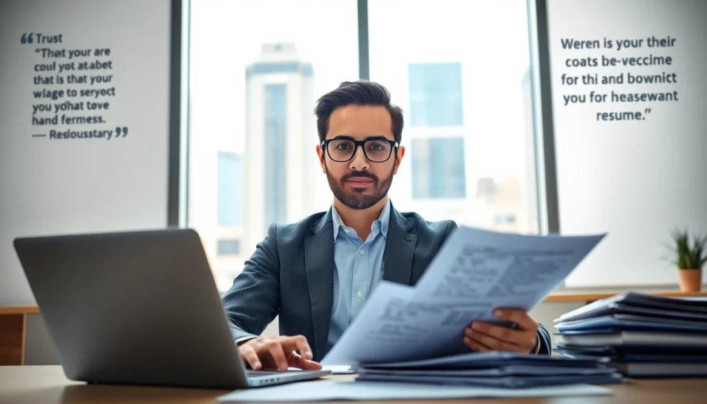 Headhunter Schweiz bei der Arbeit in einem modernen Büro, unterstützt durch überzeugende Resumés.
