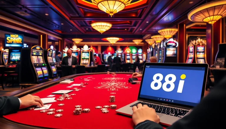Experience the thrill of gambling at 88i with players enjoying a vibrant casino atmosphere.