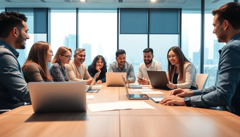 Personalvermittlung in einem dynamischen Büro mit Teams bei der Zusammenarbeit.
